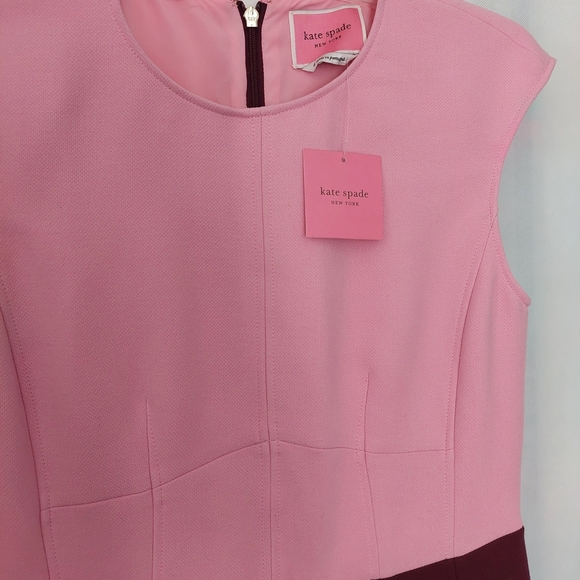Kate Spade Pink and Burgundy Mission Fig Mainline Colorblock Dress - Picture 2 of 5